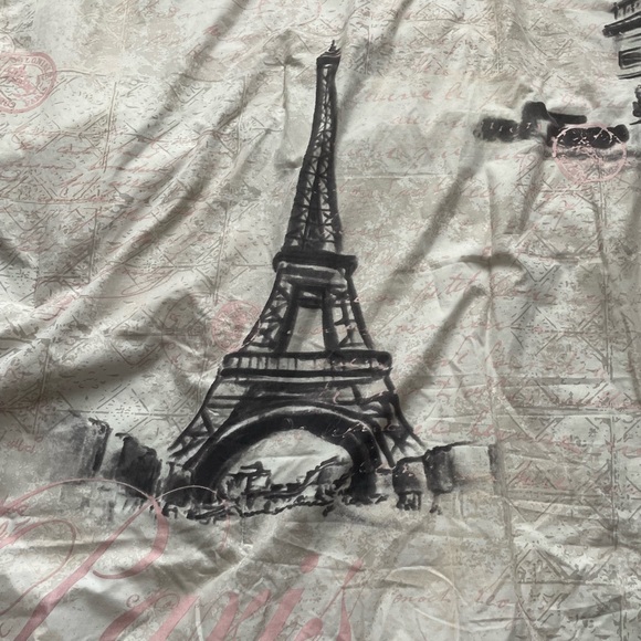 Paris France Eiffel Tower Duvet Comforter and One Standard Sham Bedding Twin Set - Picture 14 of 16